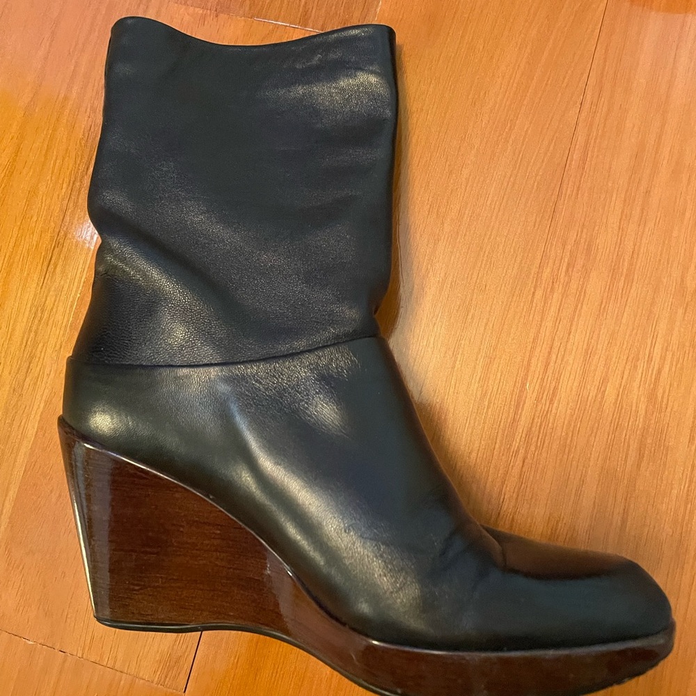 Stuart Weitzman wedge leather bootie